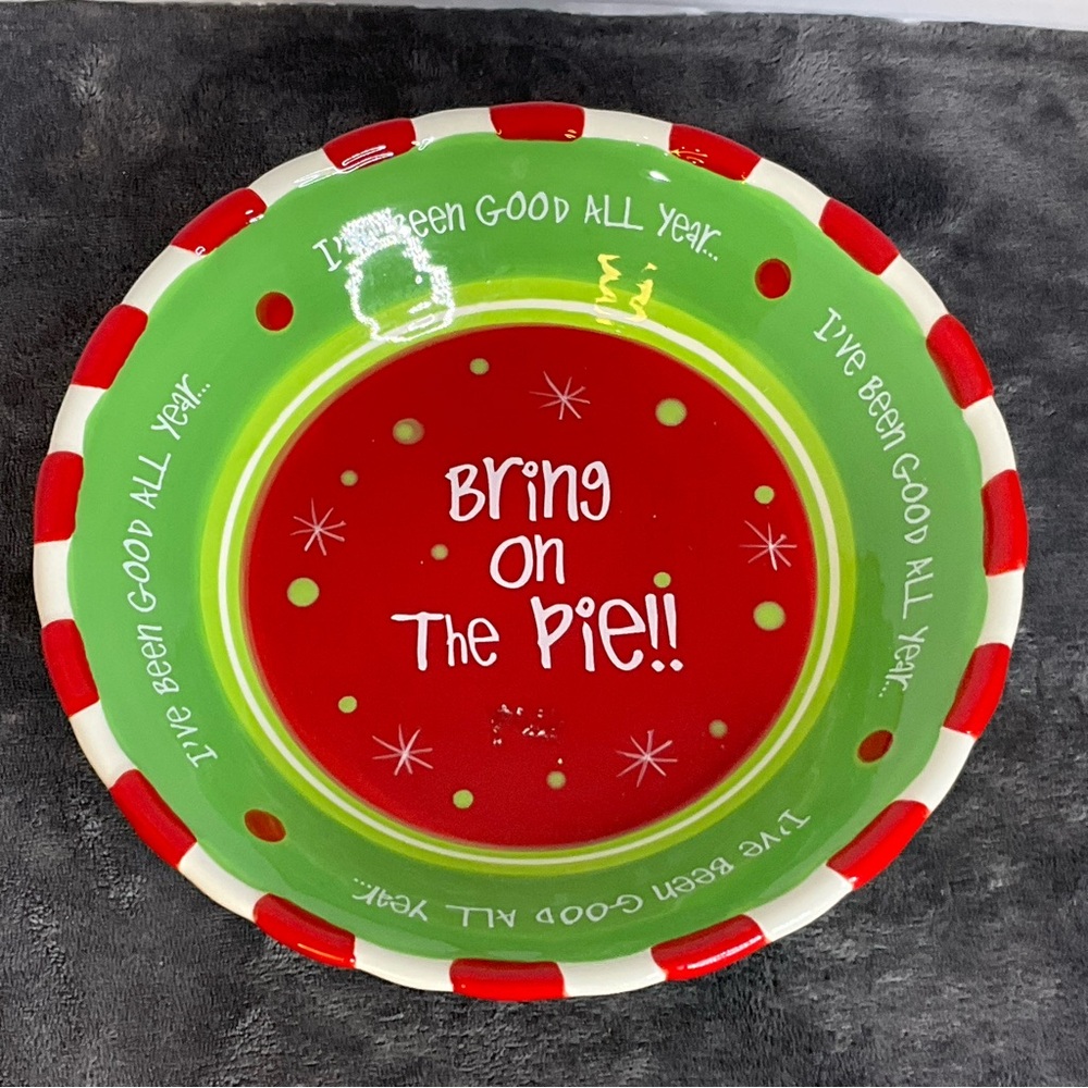Vintage Pie Dish By Encore Group 2007 Bring On The Pie Christmas Plate